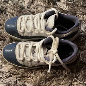 Kids White and Blue Sneakers